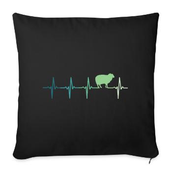 Sheep heartbeat Sheep Sheep - Sofa pillowcase 17,3'' x 17,3'' (45 x 45 cm) - black - Front