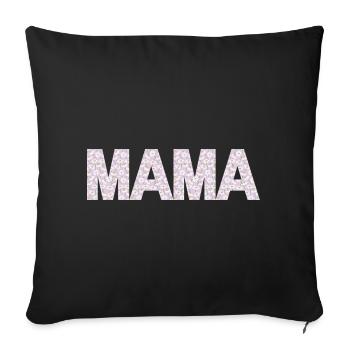 Mom Blossoms Typography - Sofa pillowcase 17,3'' x 17,3'' (45 x 45 cm) - black - Front