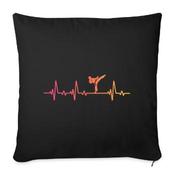Karate Sonnenuntergang Herzschlag Karate - Sofakissenbezug 45 x 45 cm - Schwarz - Vorne