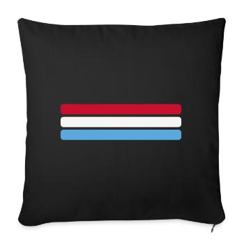 Luxemburg Flagge Minimal - Fahne Fan Streifen Desi - Sofakissenbezug 45 x 45 cm - Schwarz - Vorne