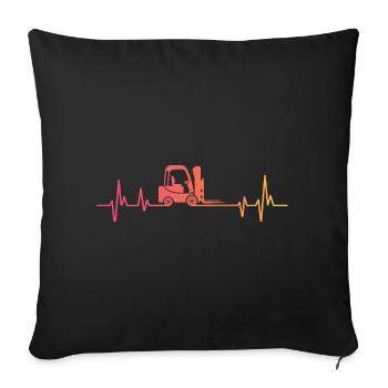 Sunset Heartbeat Forklift - Sofa pillowcase 17,3'' x 17,3'' (45 x 45 cm) - black - Front