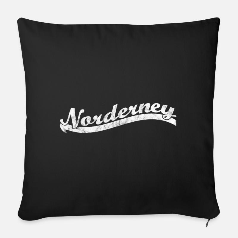 Norderney T-Shirt - Ich liebe Norderney - Sofakissenbezug 45 x 45 cm - Schwarz