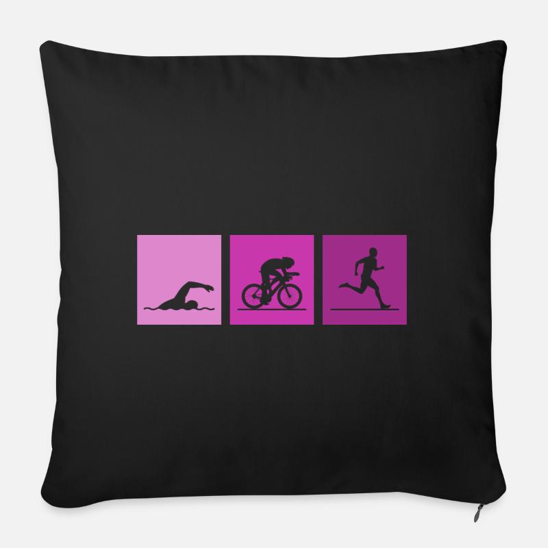 Triathlon - Sofakissenbezug 45 x 45 cm - Schwarz
