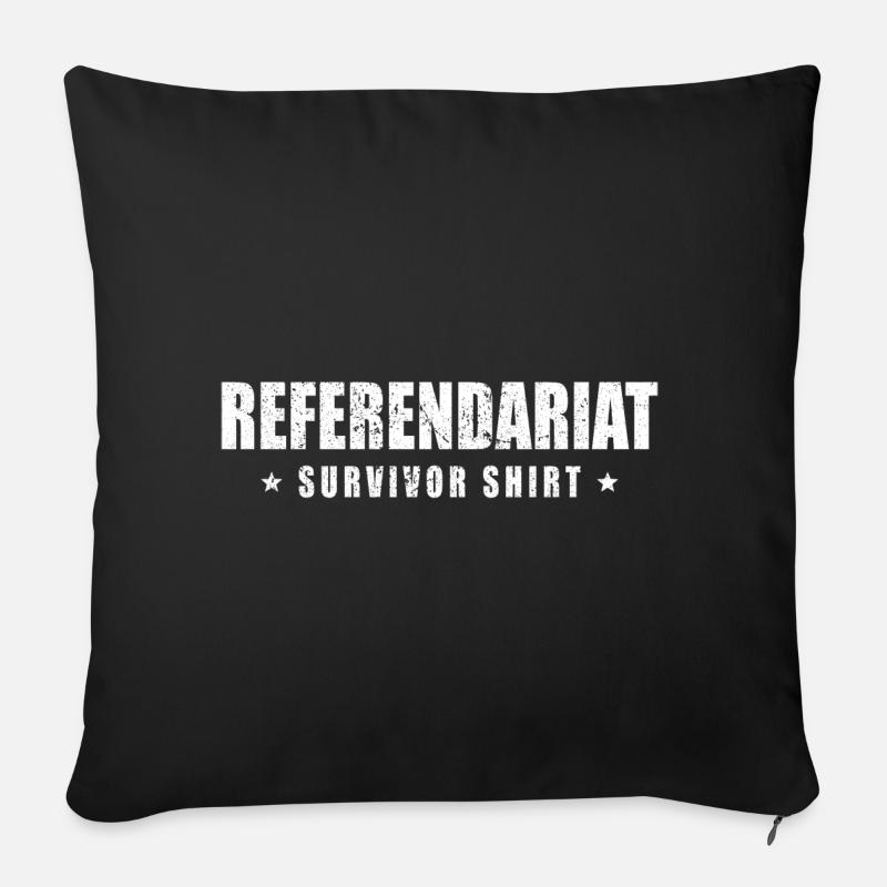 Refi Ref bestanden Referendariat Survivor Shirt - Sofakissenbezug 45 x 45 cm - Schwarz
