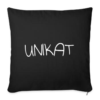 Unique font saying single piece - Sofa pillowcase 17,3'' x 17,3'' (45 x 45 cm) - black - Front