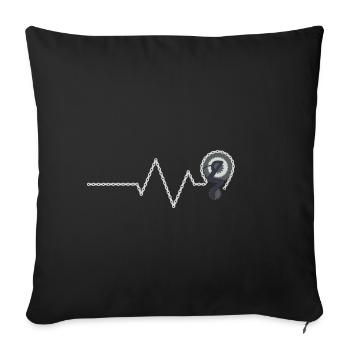 Bicycle Heartbeat - Housse de coussin décorative 45 x 45 cm - noir - Devant