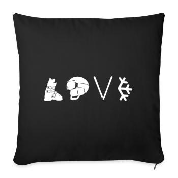 Ski - L’amour des sports d’hiver - Housse de coussin décorative 45 x 45 cm - noir - Devant