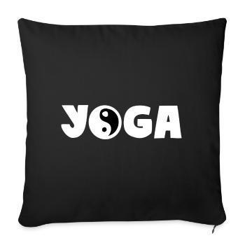 YOGA YIN YANG - Housse de coussin décorative 45 x 45 cm - noir - Devant