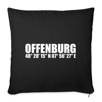 Offenburg Koordinaten - Sofakissenbezug 45 x 45 cm - Schwarz - Vorne