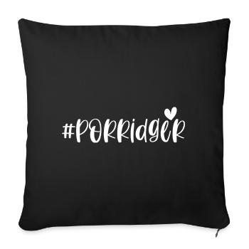 Porridge Porridge oatmeal oatmeal gift - Sofa pillowcase 17,3'' x 17,3'' (45 x 45 cm) - black - Front