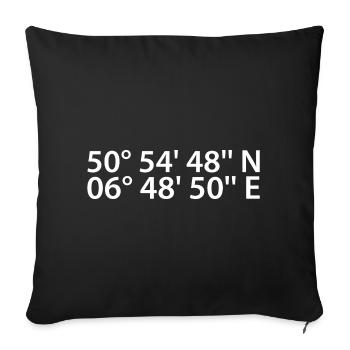 Frechen Koordinaten - Sofakissenbezug 45 x 45 cm - Schwarz - Vorne