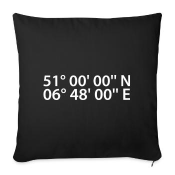 Pulheim coordinates - Sofa pillowcase 17,3'' x 17,3'' (45 x 45 cm) - black - Front