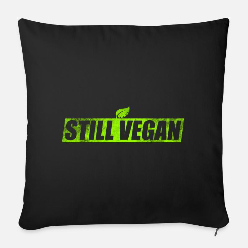 Vegan Essen Veganer - Sofakissenbezug 45 x 45 cm - Schwarz