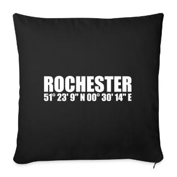 Rochester coordinates - Sofa pillowcase 17,3'' x 17,3'' (45 x 45 cm) - black - Front