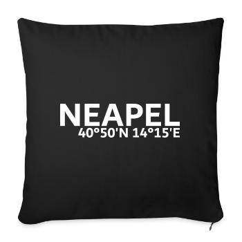 Naples coordinates - Sofa pillowcase 17,3'' x 17,3'' (45 x 45 cm) - black - Front
