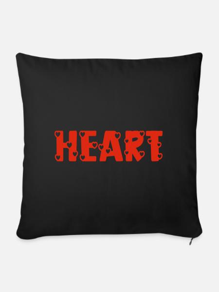 Heart - Sofakissenbezug 45 x 45 cm - Schwarz
