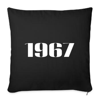 1967 - Cadeau né en 1967 - Housse de coussin décorative 45 x 45 cm - noir - Devant