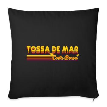 Tossa de mar commerliches Costa Brava Design - Sofakissenbezug 45 x 45 cm - Schwarz - Vorne