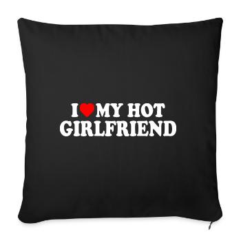 i love my hot girlfriend - Housse de coussin décorative 45 x 45 cm - noir - Devant