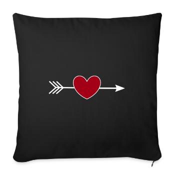 Valentine's Day, Valentine's Day, Valentine's Day - Sofa pillowcase 17,3'' x 17,3'' (45 x 45 cm) - black - Front