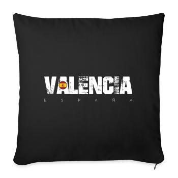 Valencia España Bold Typography - Sofa pillowcase 17,3'' x 17,3'' (45 x 45 cm) - black - Front