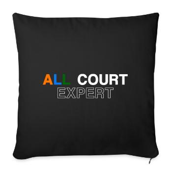 Maillot de tennis All Court Terre battue Gazon Hard Court - Housse de coussin décorative 45 x 45 cm - noir - Devant