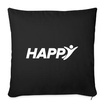 Happy - Sofa pillowcase 17,3'' x 17,3'' (45 x 45 cm) - black - Front