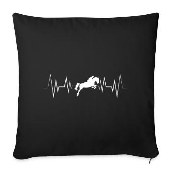 Heartbeat Riding Silhouette - Sofa pillowcase 17,3'' x 17,3'' (45 x 45 cm) - black - Front