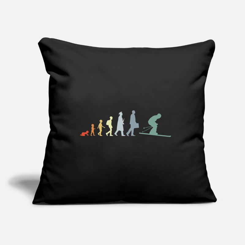 Évolution du ski Housse de coussin décorative 45 x 45 cm