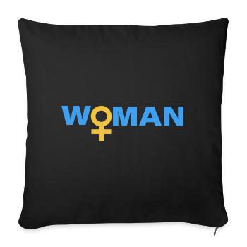 FEMME - Housse de coussin décorative 45 x 45 cm - noir - Devant