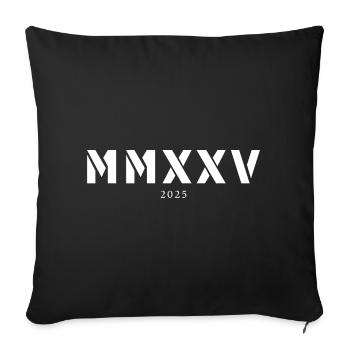 Chiffres romains année de naissance Fabriqué en 2025 - Housse de coussin décorative 45 x 45 cm - noir - Devant