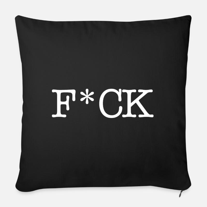 F_CK_White - Sofakissenbezug 45 x 45 cm - Schwarz