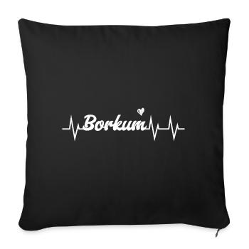 Heartbeat Borkum - Sofa pillowcase 17,3'' x 17,3'' (45 x 45 cm) - black - Front