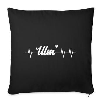 Heartbeat Ulm - Sofakissenbezug 45 x 45 cm - Schwarz - Vorne