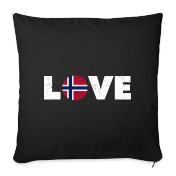 Norway - Love - Norge - Liebe - Norwegen - Sofa pillowcase 17,3'' x 17,3'' (45 x 45 cm) - black - Front