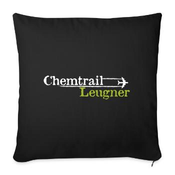 Chemtrail Denier - Schwurbler Pilot Shirt - Housse de coussin décorative 45 x 45 cm - noir - Devant
