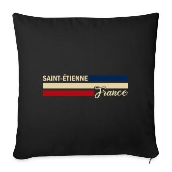 France - Saint-Etienne - France - Flag - Sofa pillowcase 17,3'' x 17,3'' (45 x 45 cm) - black - Front