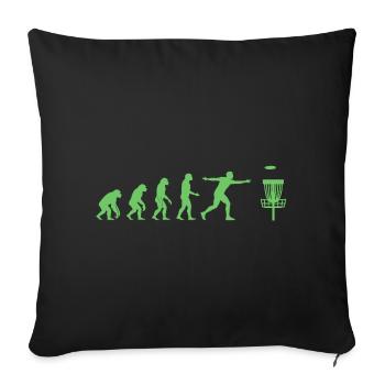 Disc Golf Evolution Funny Disc Golfer Flying Disc - Sofa pillowcase 17,3'' x 17,3'' (45 x 45 cm) - black - Front