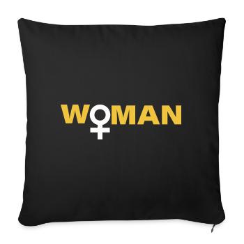 Femme - Housse de coussin décorative 45 x 45 cm - noir - Devant