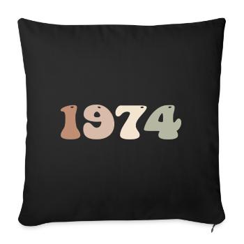 1974 - Housse de coussin décorative 45 x 45 cm - noir - Devant