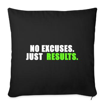 Aucune excuse. Juste des résultats. - Housse de coussin décorative 45 x 45 cm - noir - Devant