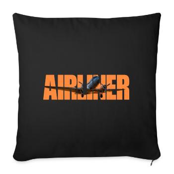 Airliner DC-3 - Sofa pillowcase 17,3'' x 17,3'' (45 x 45 cm) - black - Front