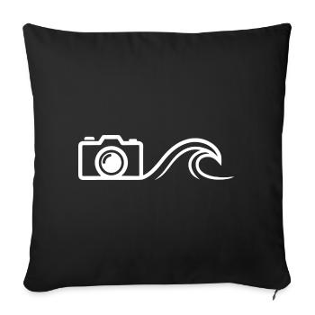Camera Wave Surfing Photography - Sofa pillowcase 17,3'' x 17,3'' (45 x 45 cm) - black - Front