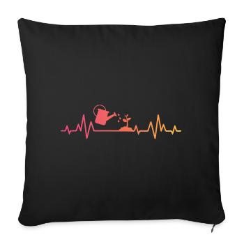 Sunset Heartbeat Gärtner Pflanzkübel - Sofakissenbezug 45 x 45 cm - Schwarz - Vorne