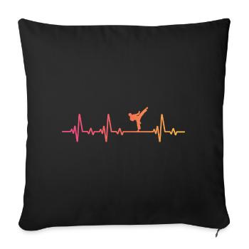 Taekwondo Sonnenuntergang Taekwondo Herzschlag - Sofakissenbezug 45 x 45 cm - Schwarz - Vorne