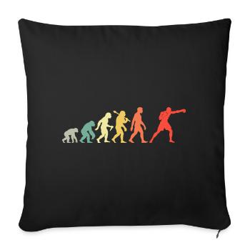 Retro Boxen Evolution Grafik Männer Jungs Boxsport - Sofakissenbezug 45 x 45 cm - Schwarz - Vorne