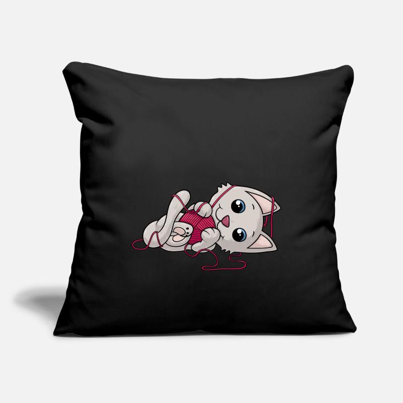 chat bande dessinée douce Housse de coussin décorative 45 x 45 cm