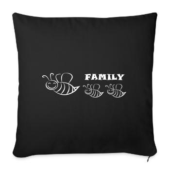 famille d'abeilles - Housse de coussin décorative 45 x 45 cm - noir - Devant