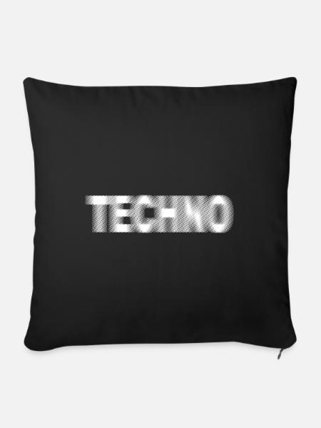 techno - Sofakissenbezug 45 x 45 cm - Schwarz
