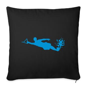water skiing - Sofa pillowcase 17,3'' x 17,3'' (45 x 45 cm) - black - Front